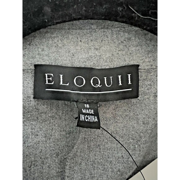 NWT Eloquii Wrap Waist Shirtdress Gray Size 16 Belted Button Front Midi - Picture 14 of 16